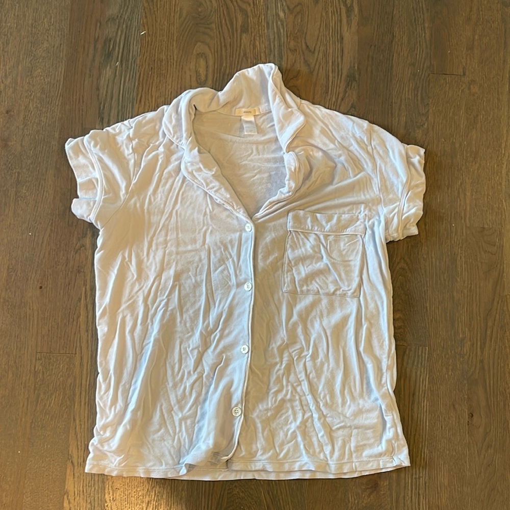 Eberjey Pajama top and bottom. very light blue almost looks white